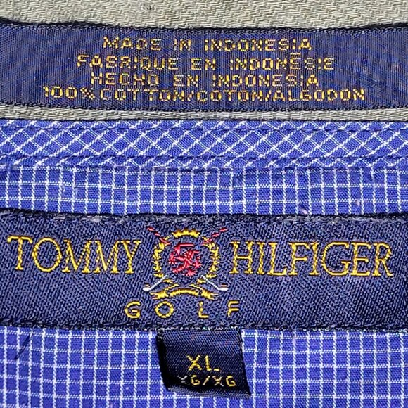 Tommy Hilfiger Golf Mens Army Green Button Up Shirt with Adios Logo Size XL - Picture 3 of 9